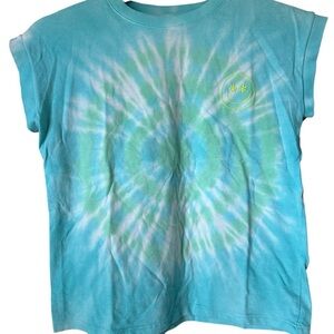 Cat & Jack Aqua and Lime Tie-Dye Tee